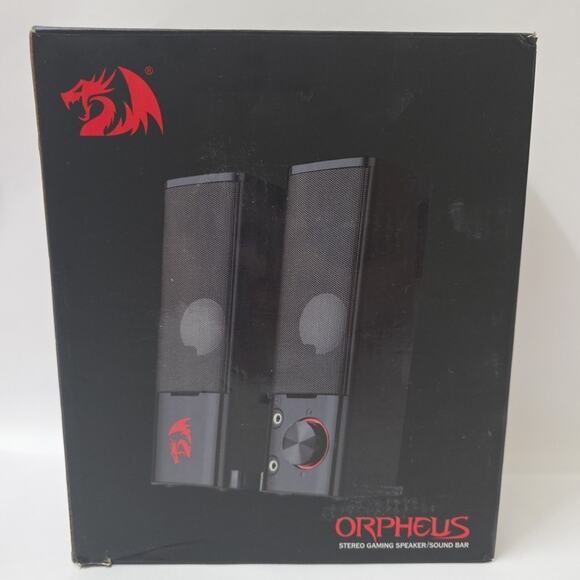 Redragon GS550 PC Gaming Speakers 2.0 Channel Desktop Computer Sound Bar Compact - Picture 1 of 8